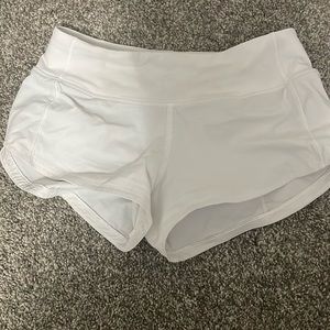 Lululemon speed up shorts in the color white